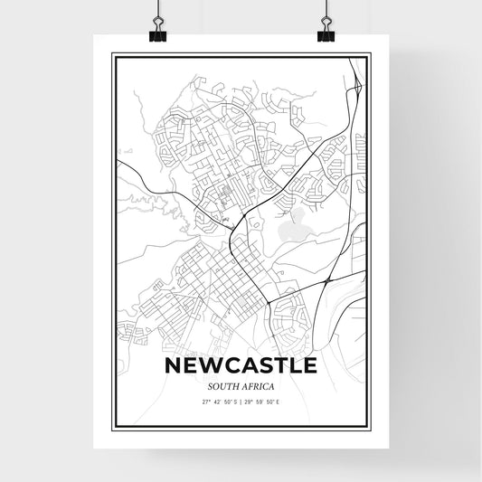 Newcastle South Africa - Premium City Map Poster