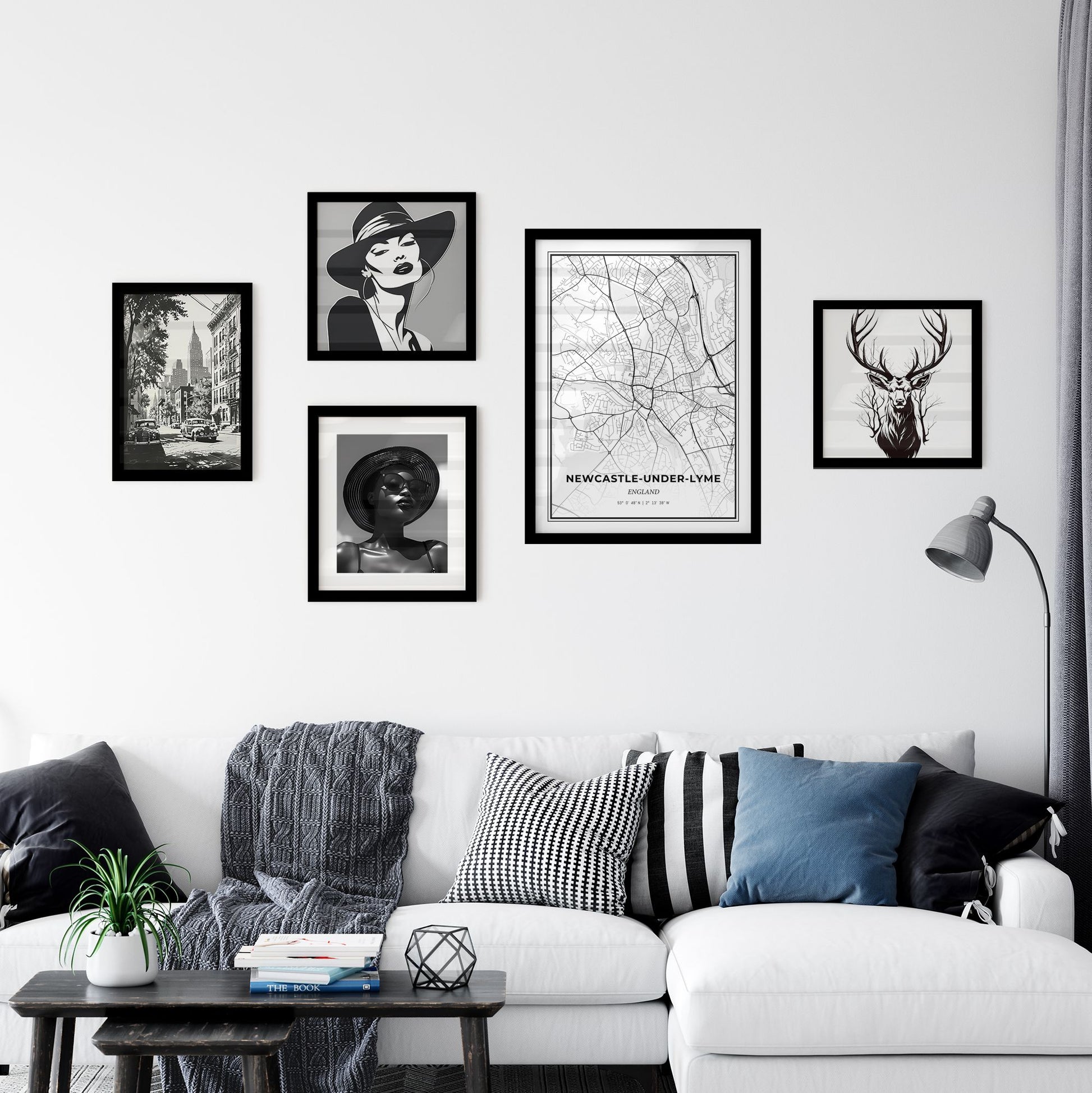 Newcastle-under-Lyme England - Minimal City Map Interior