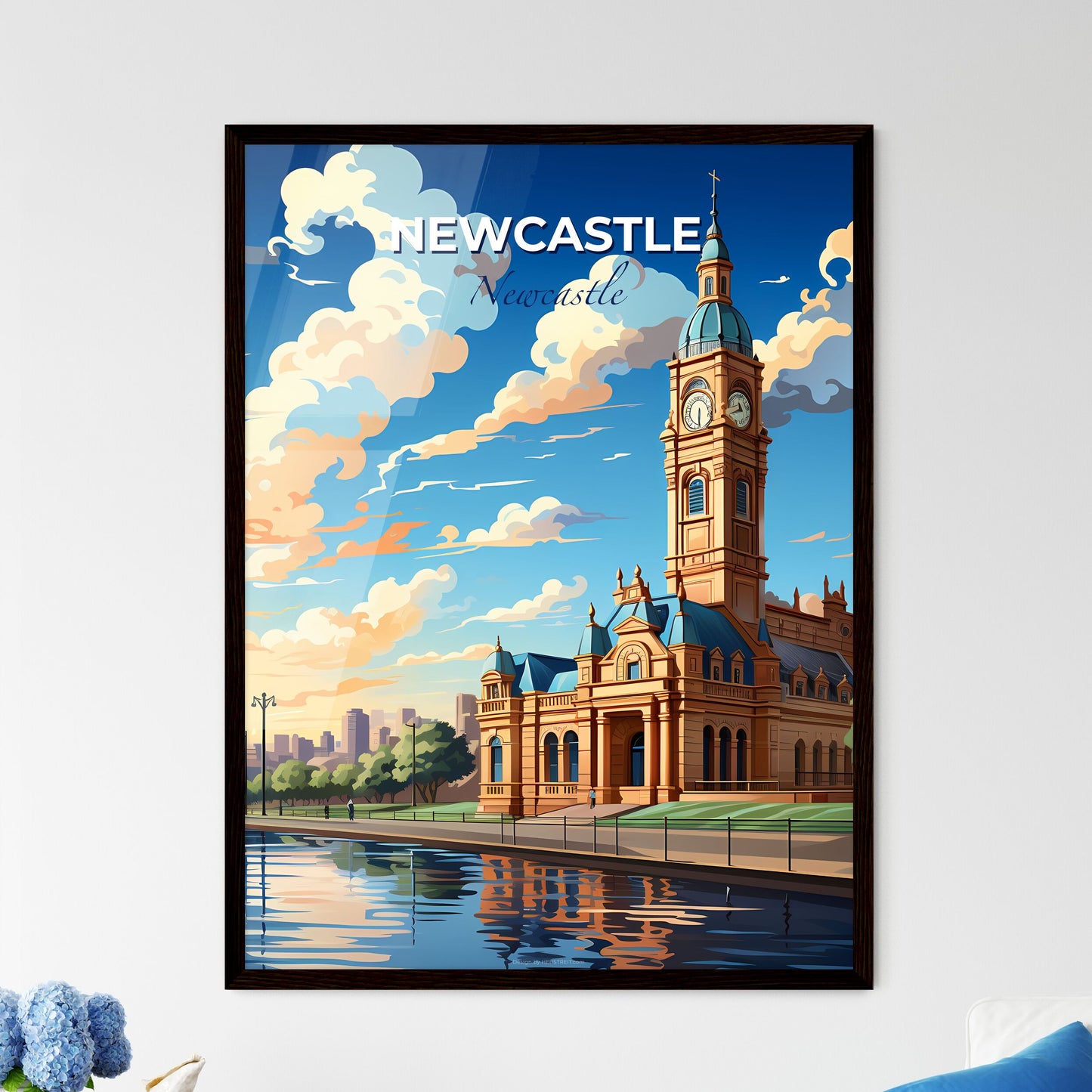 Newcastle Australia Building Skyline Painting Clock Tower Art Painting Vibrant Sydney Default Title