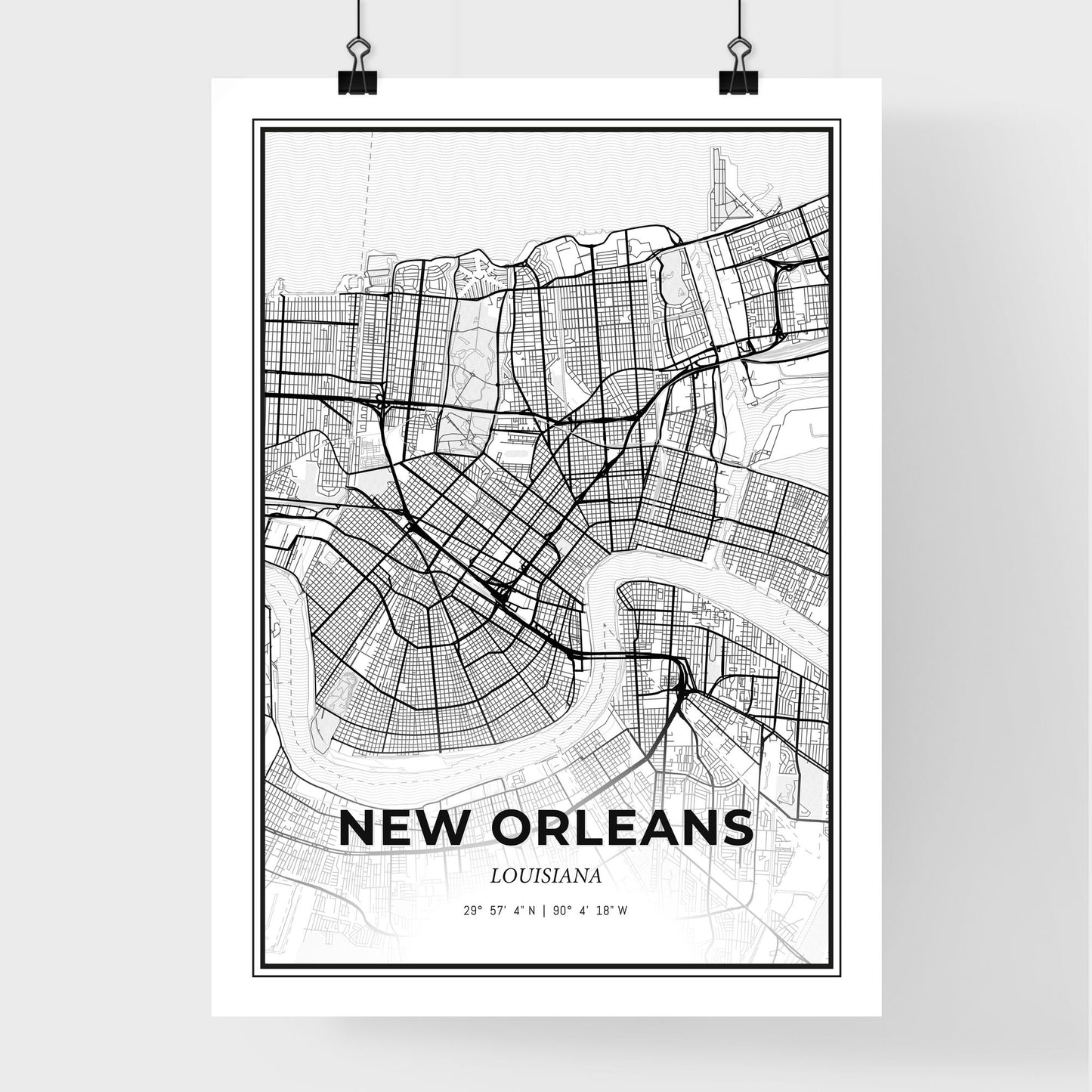 New Orleans Louisiana - Premium City Map Poster