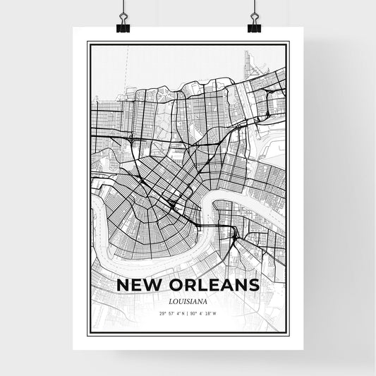 New Orleans Louisiana - Premium City Map Poster