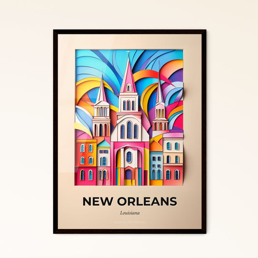 Vivid New Orleans, Louisiana - a church with a cross on top