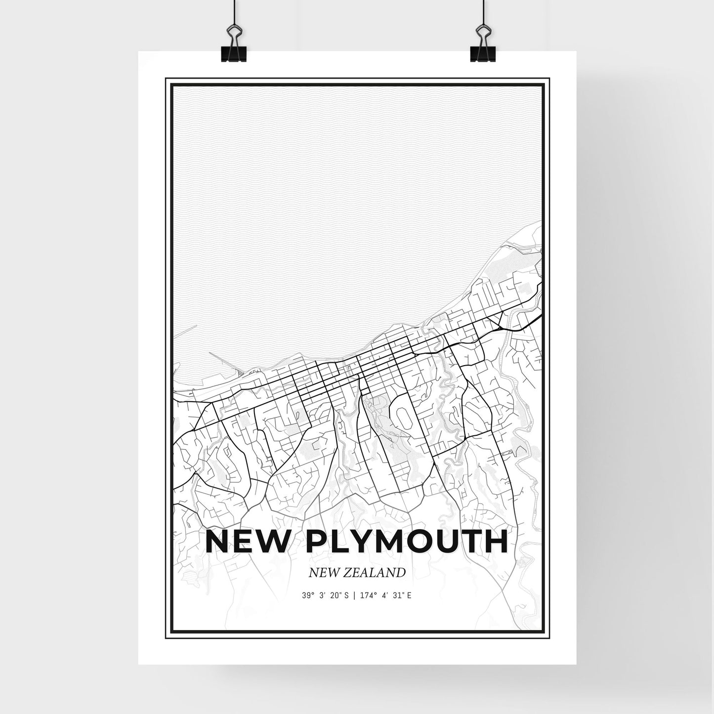 New Plymouth New Zealand - Premium City Map Poster