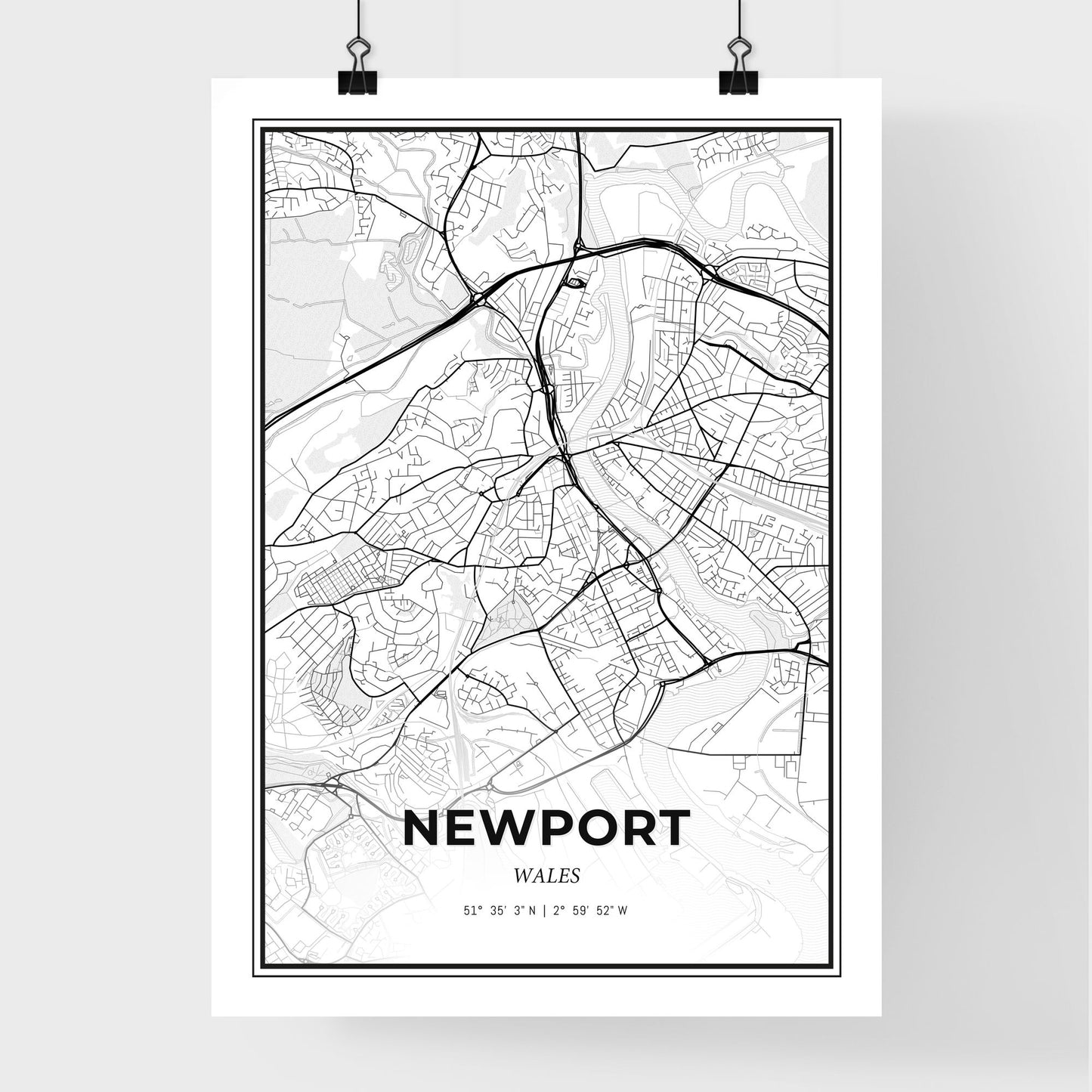 Newport Wales - Premium City Map Poster