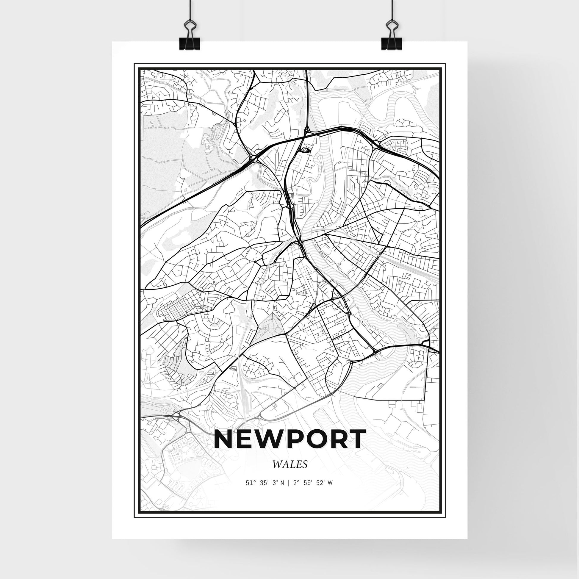 Newport Wales - Premium City Map Poster