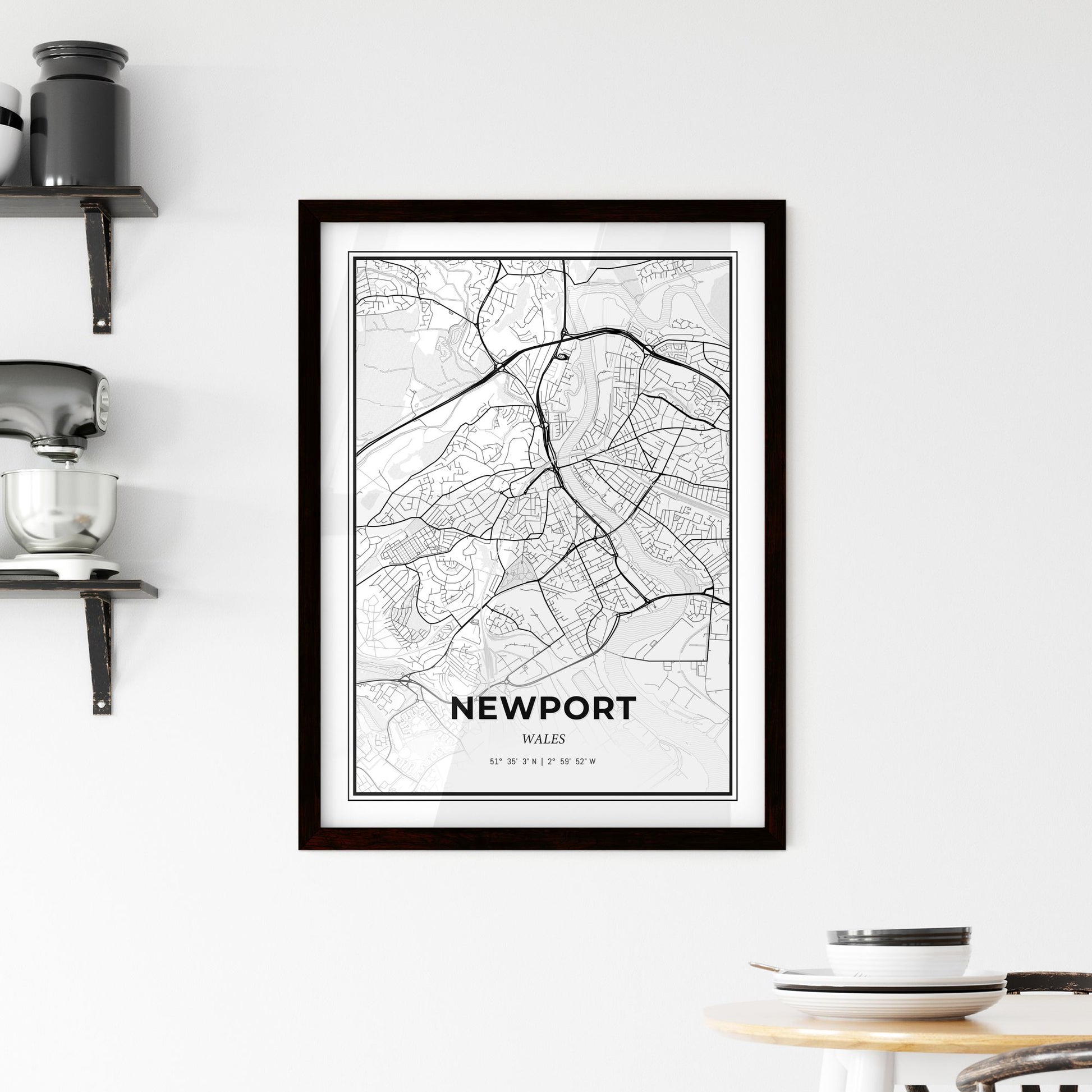 Newport Wales - Minimal City Map