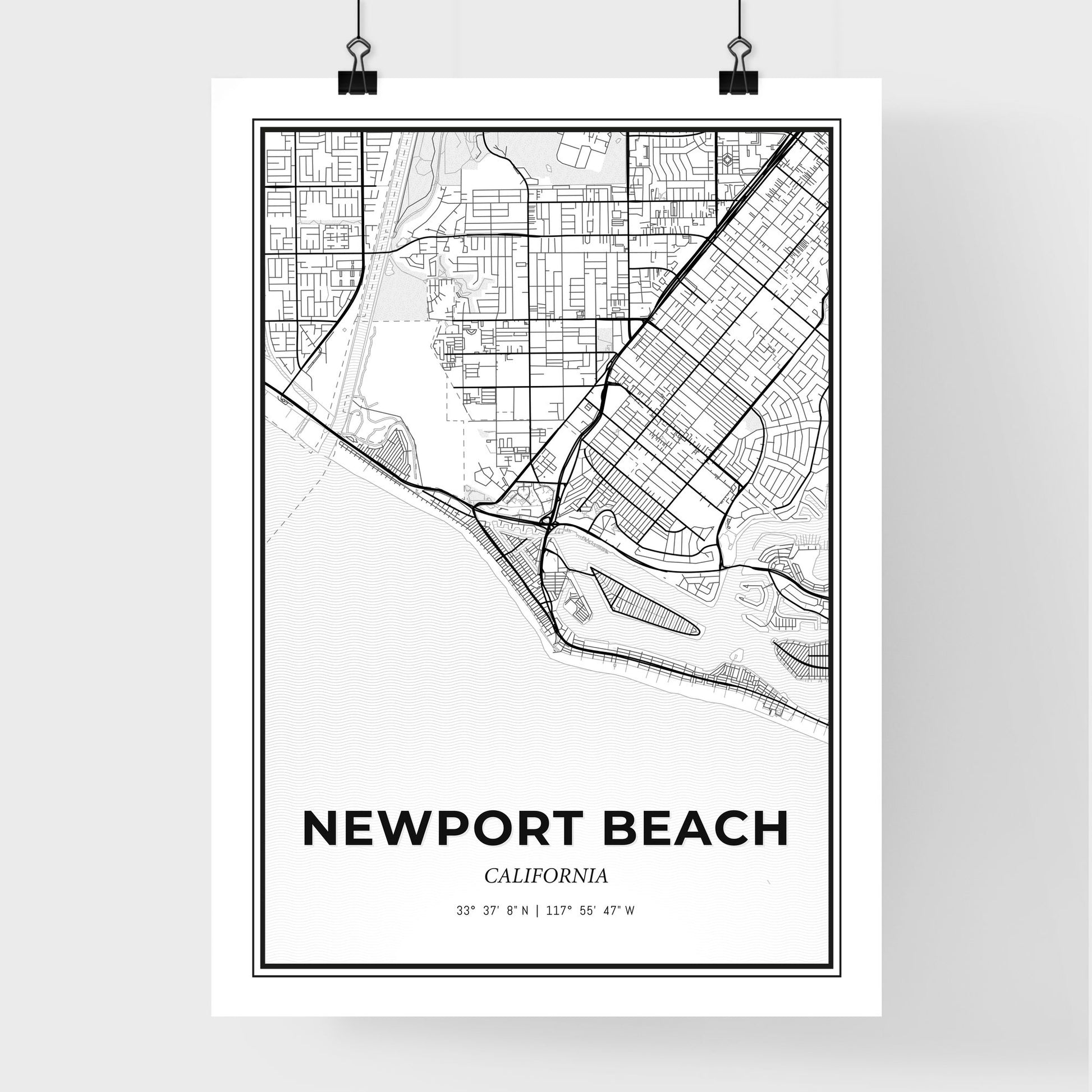 Newport Beach California - Premium City Map Poster