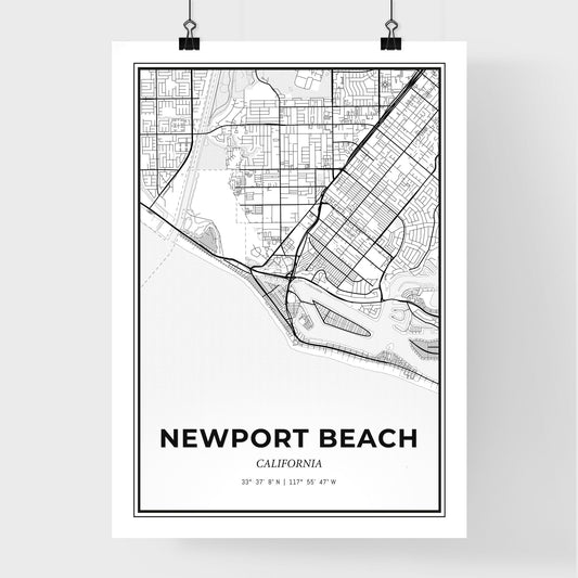 Newport Beach California - Premium City Map Poster
