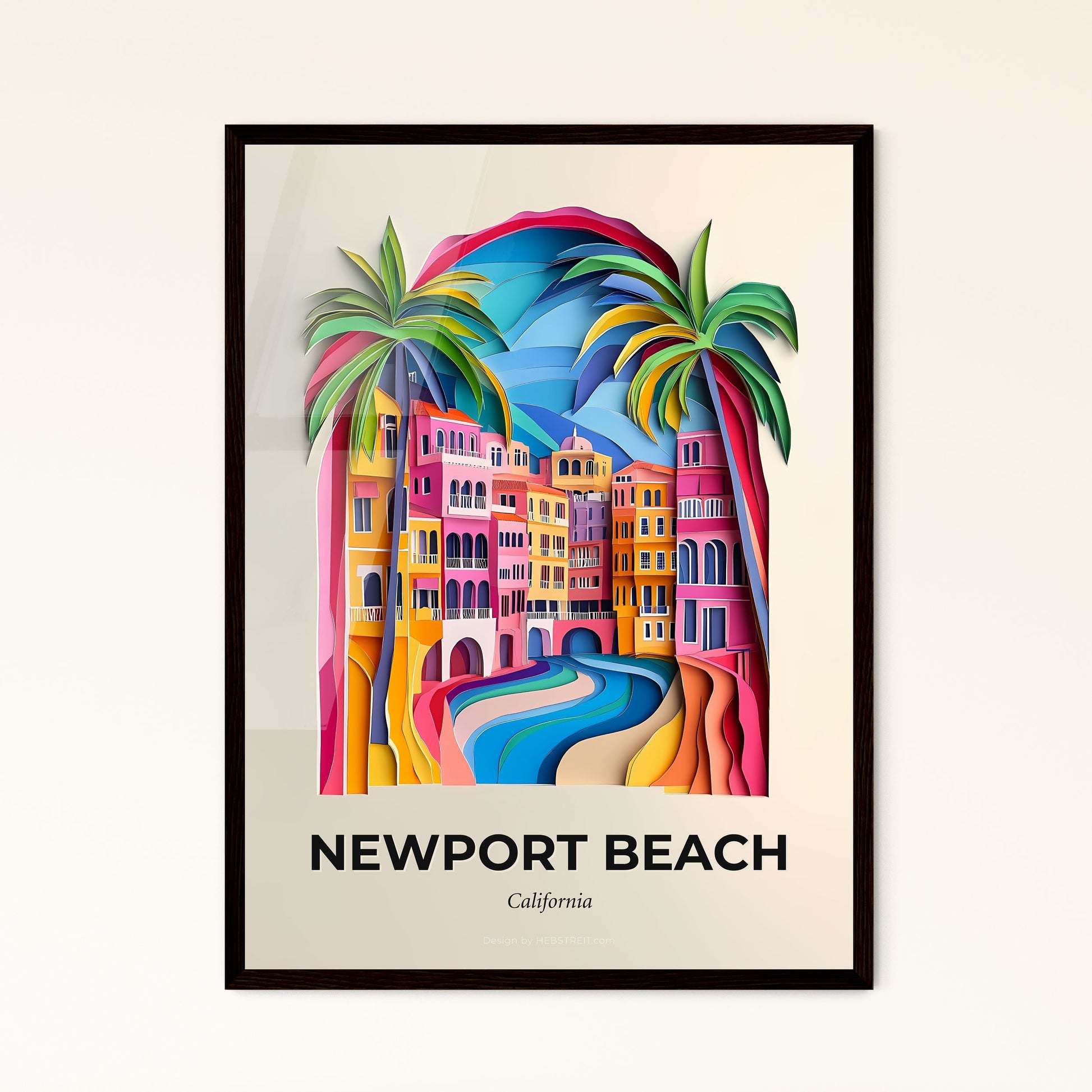 Vivid Newport Beach, California - a paper cut of a city with palm trees