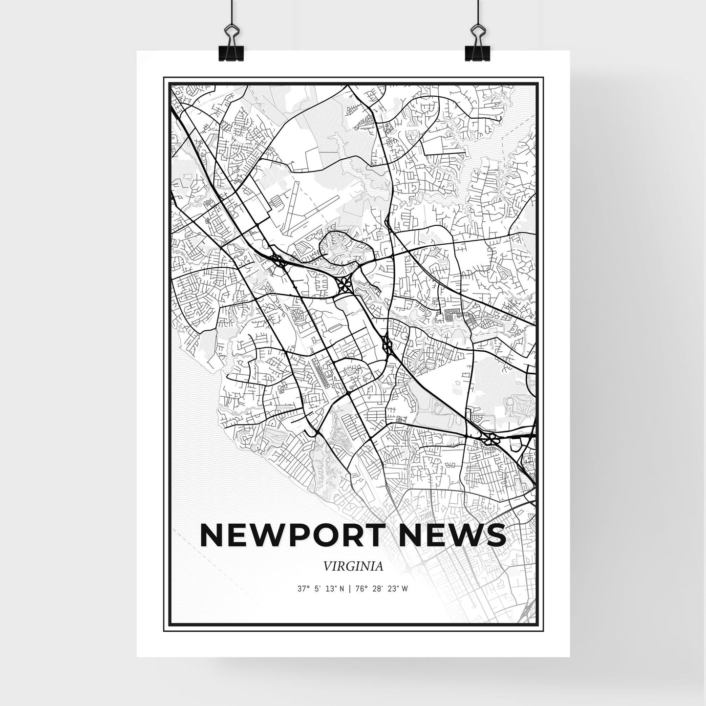 Newport News Virginia - Premium City Map Poster
