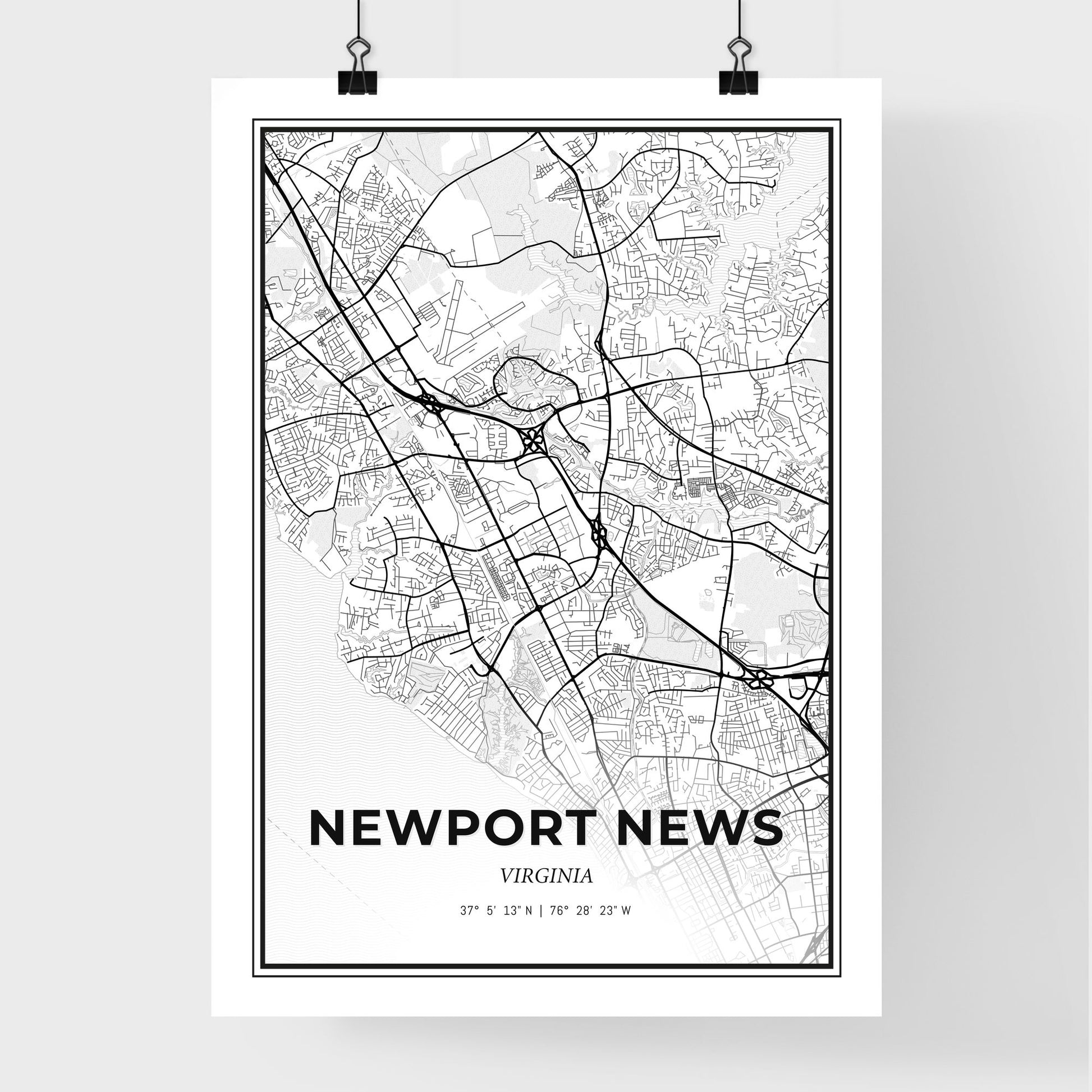 Newport News Virginia - Premium City Map Poster