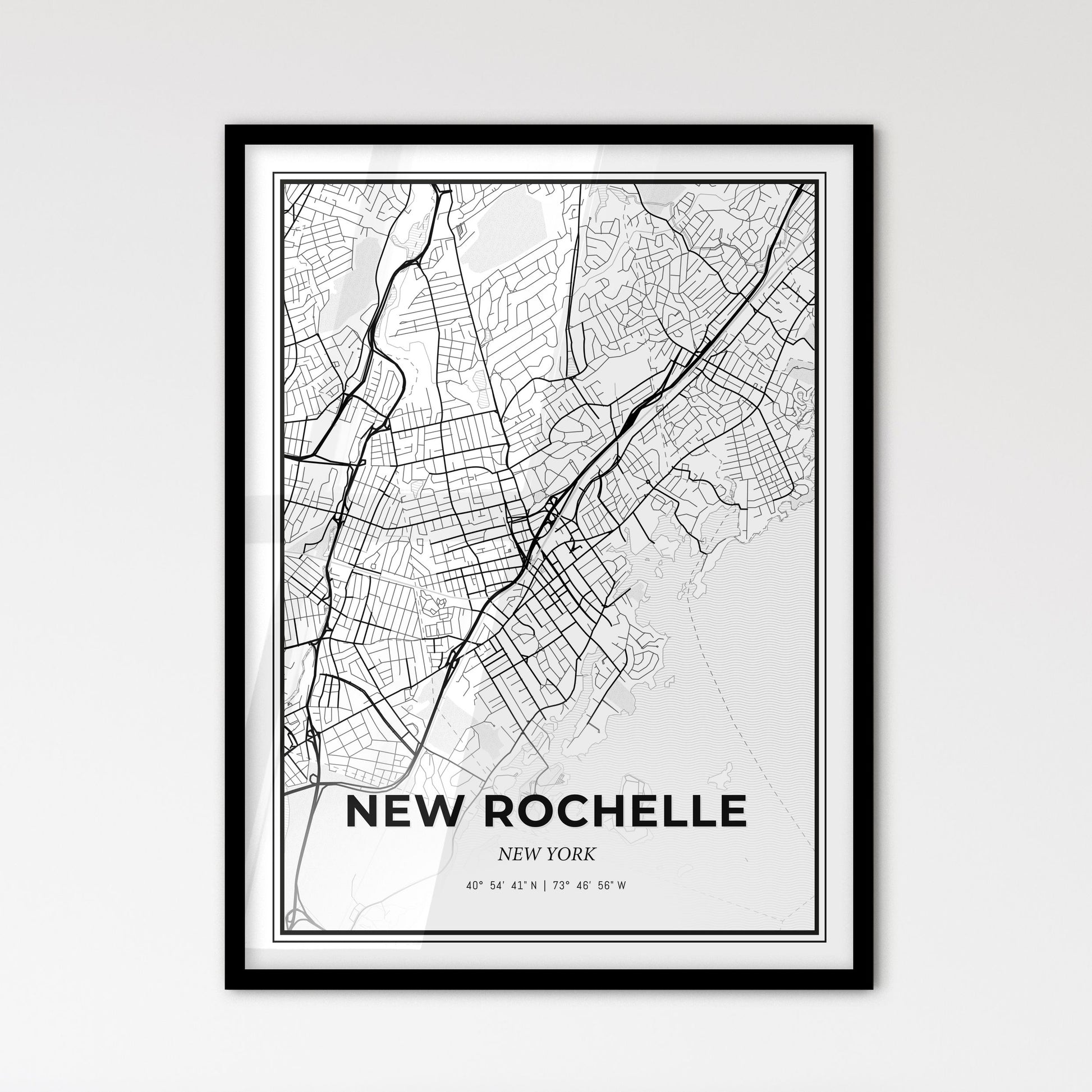 New Rochelle New York - Scandinavian Style City Map for Modern Home Decor