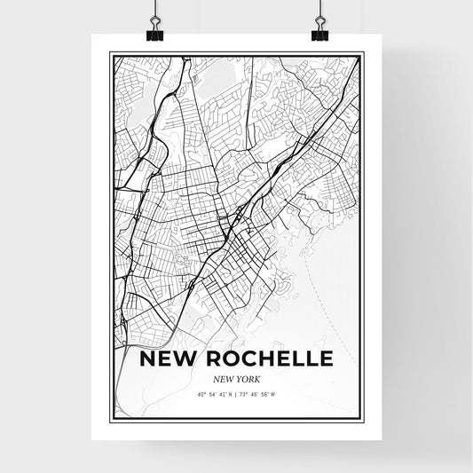 New Rochelle New York - Premium City Map Poster