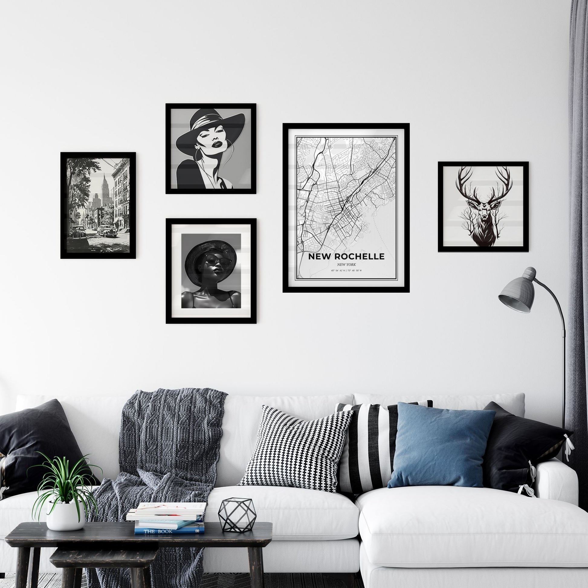 New Rochelle New York - Minimal City Map Interior