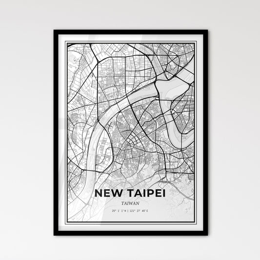 New Taipei Taiwan - Scandinavian Style City Map for Modern Home Decor