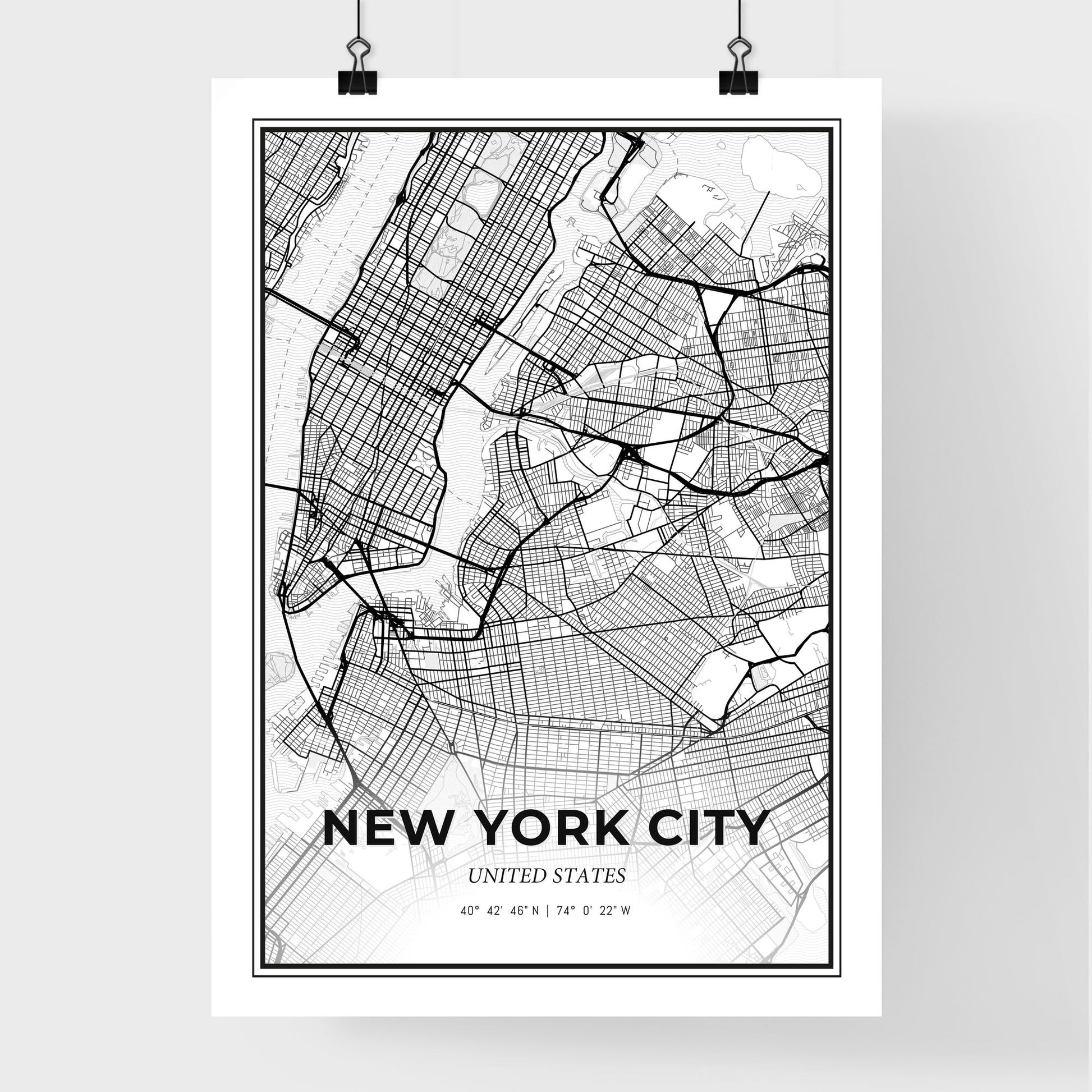 New York City United States - Premium City Map Poster