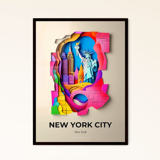 Vivid New York City, New York - a paper cut of a statue of liberty