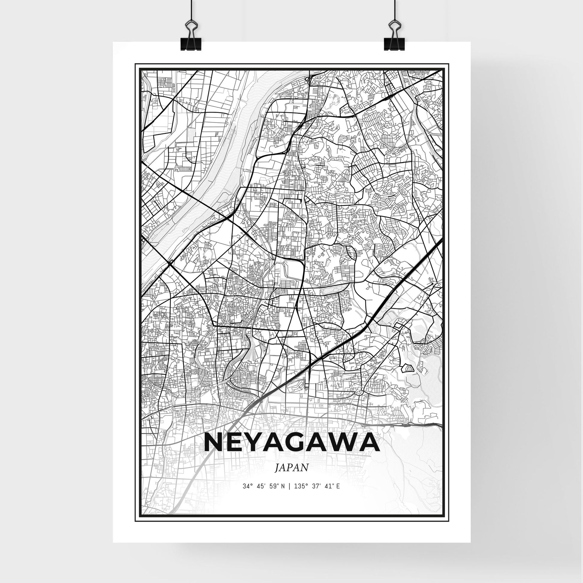 Neyagawa Japan - Premium City Map Poster