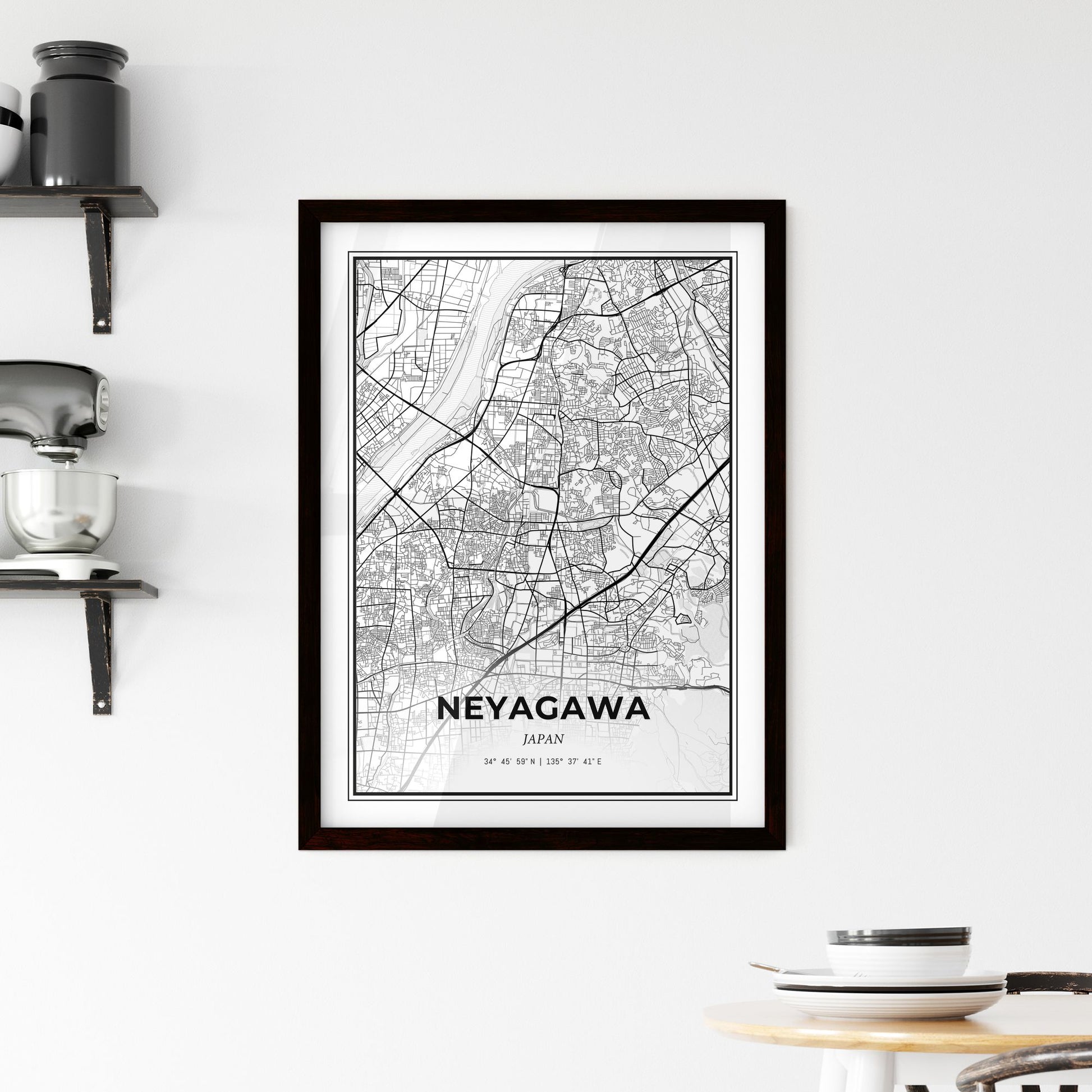 Neyagawa Japan - Minimal City Map