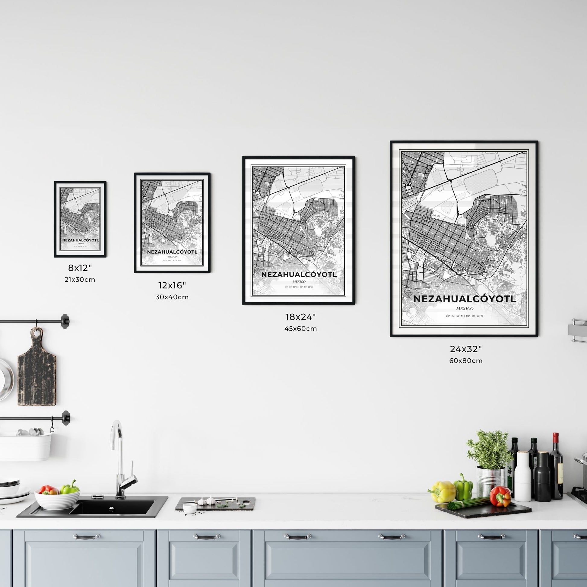 Nezahualcóyotl Mexico - Customizable Modern City Map