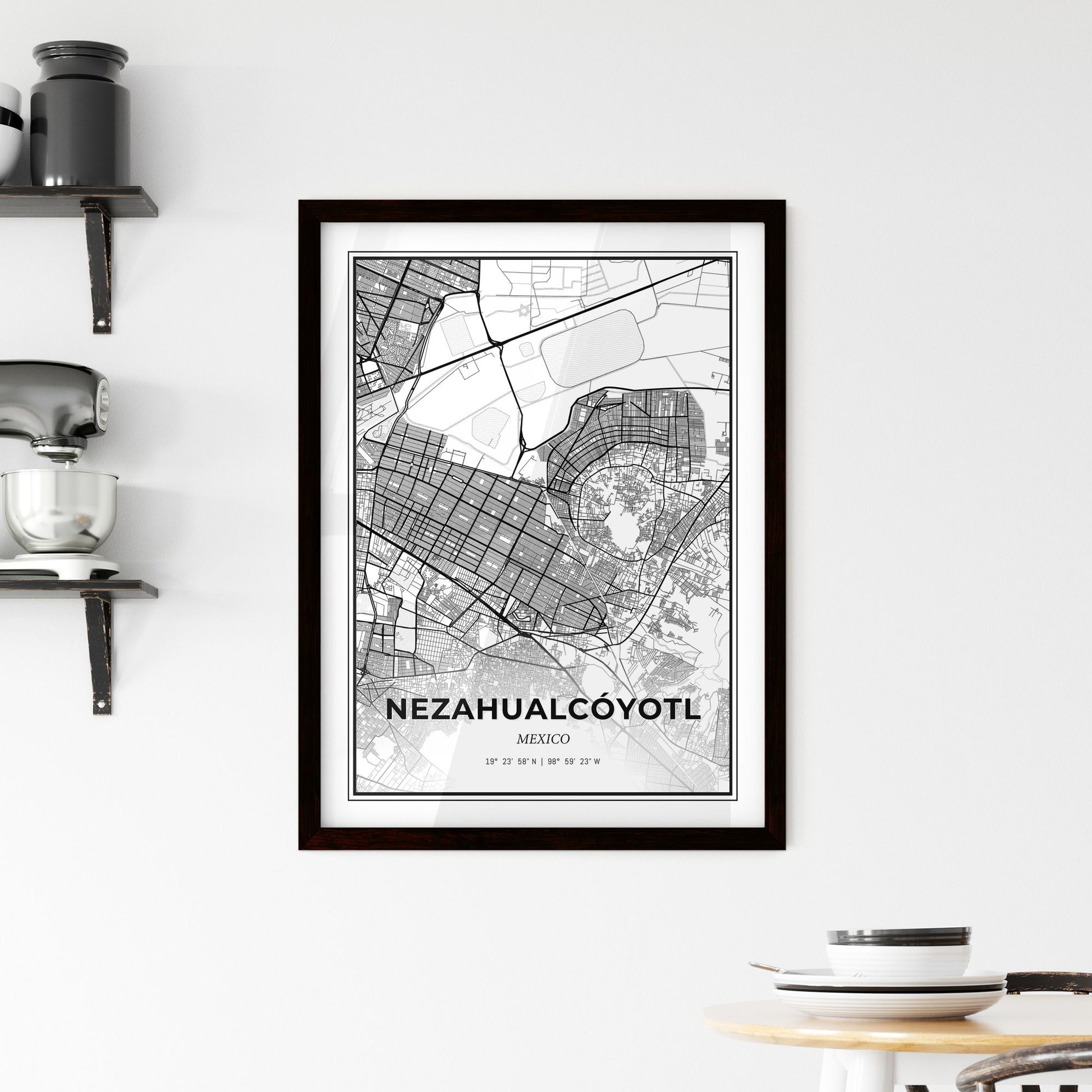 Nezahualcóyotl Mexico - Minimal City Map
