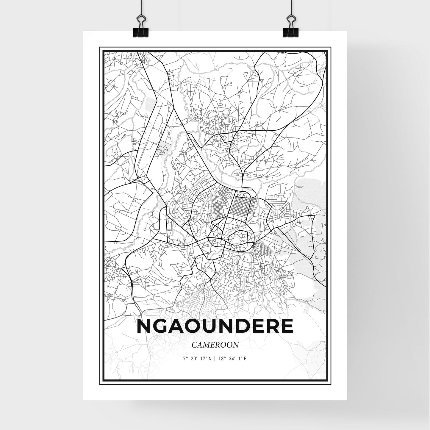 Ngaoundere Cameroon - Premium City Map Poster