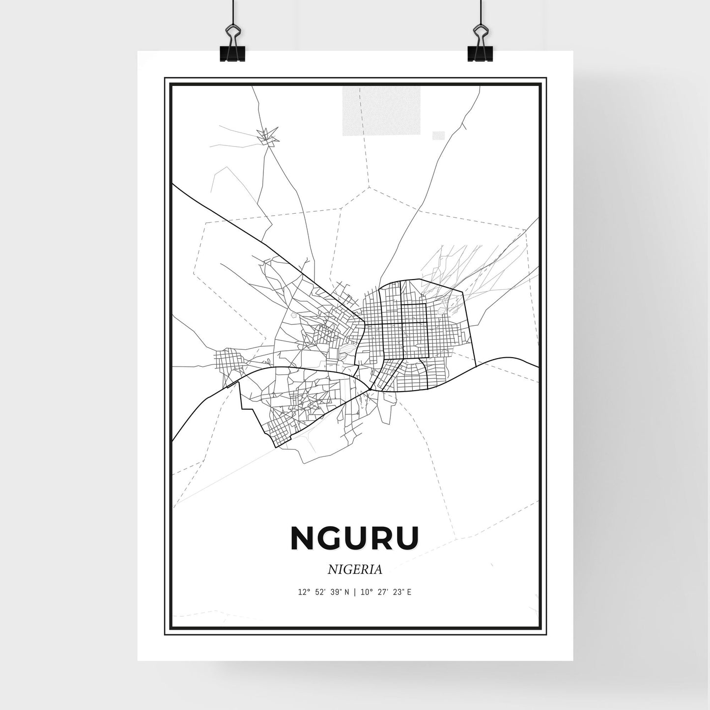 Nguru Nigeria - Premium City Map Poster
