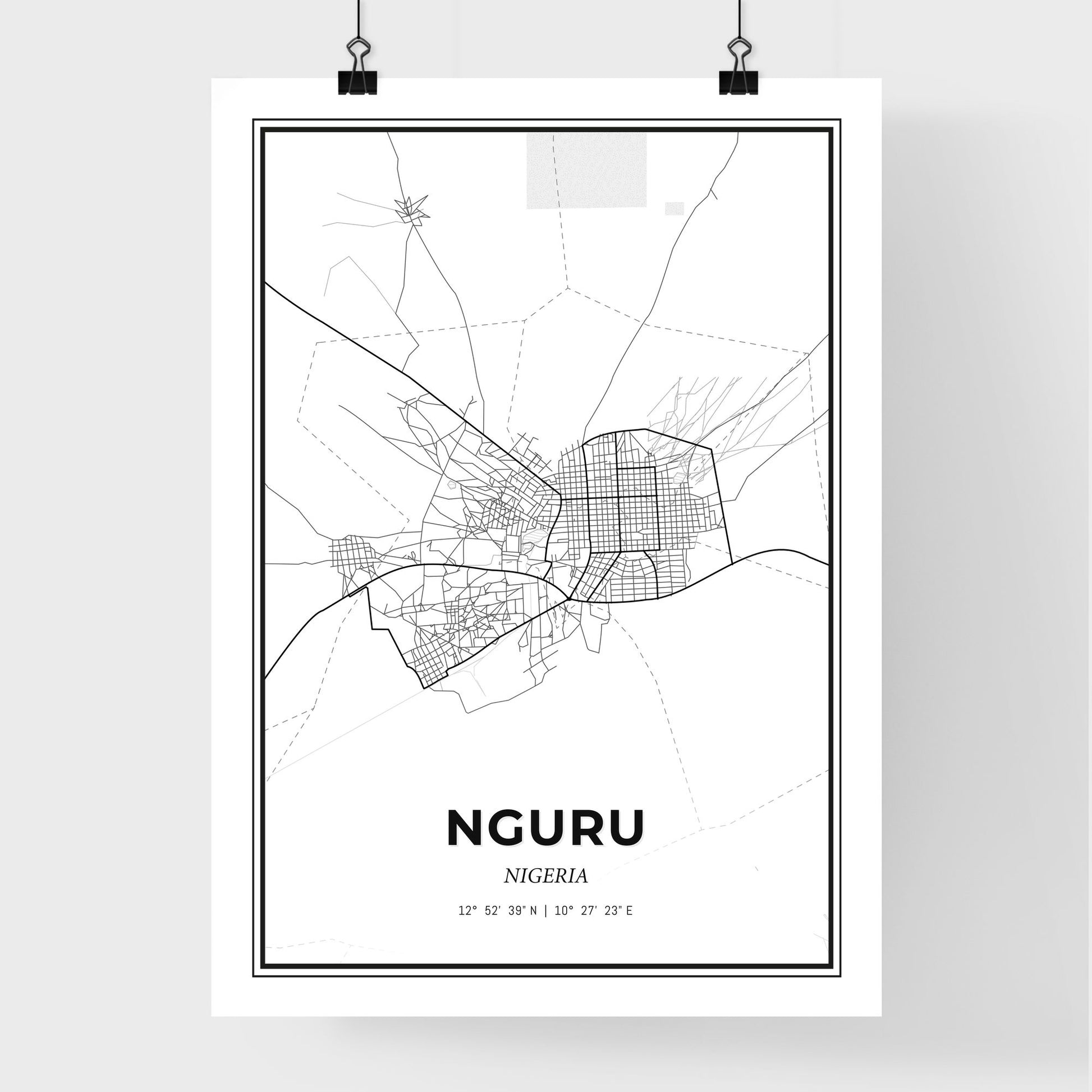 Nguru Nigeria - Premium City Map Poster