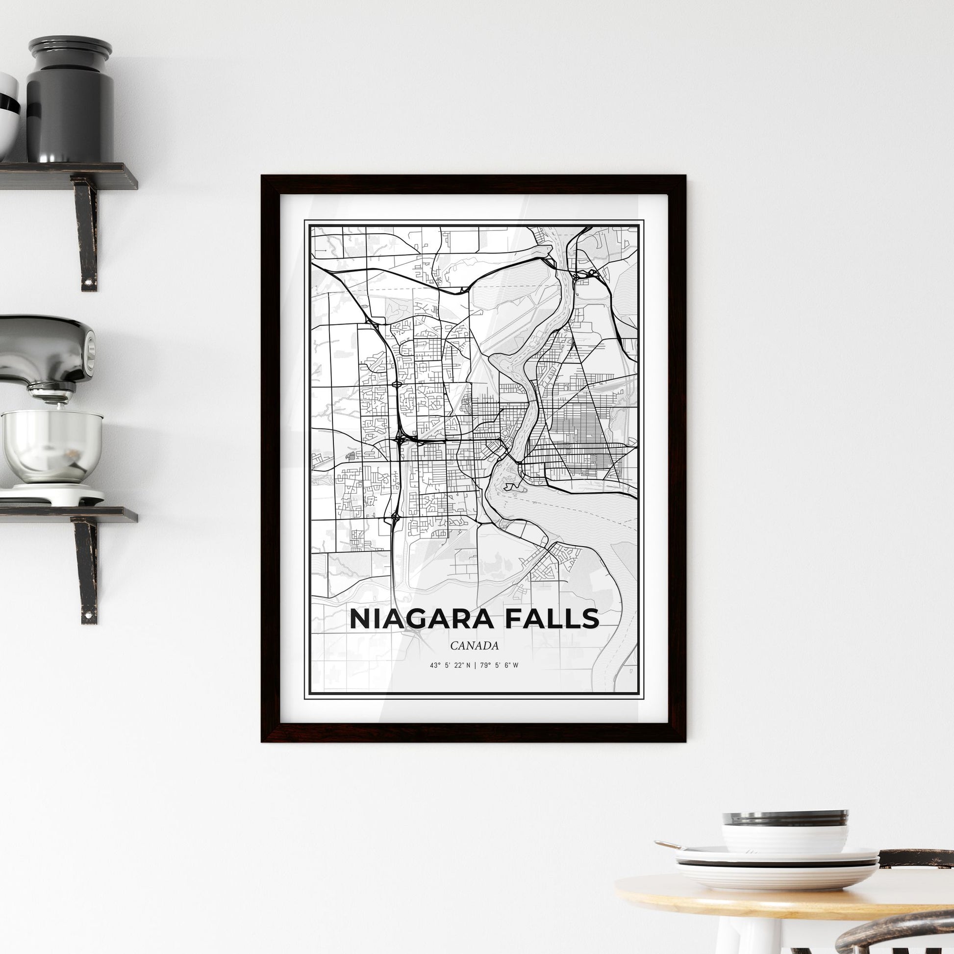 Niagara Falls Canada - Minimal City Map