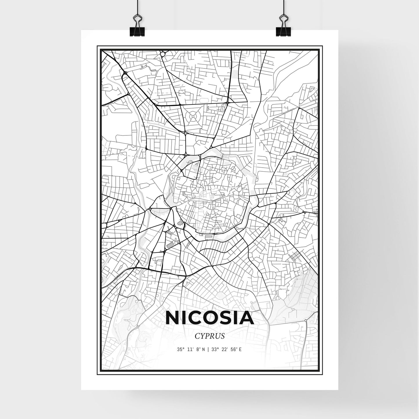 Nicosia   Cyprus - Premium City Map Poster