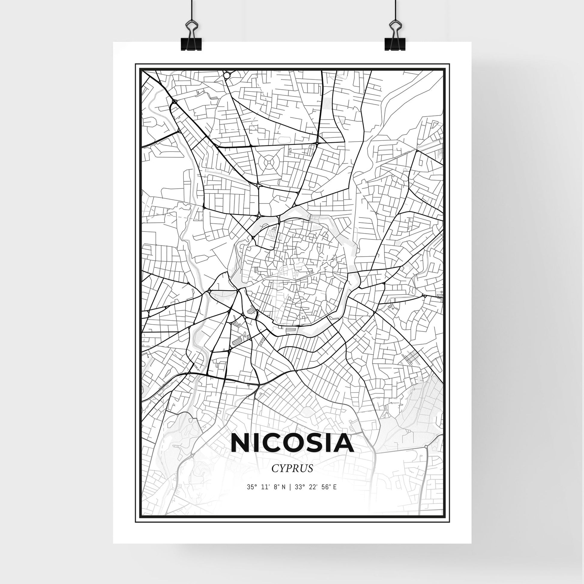 Nicosia   Cyprus - Premium City Map Poster