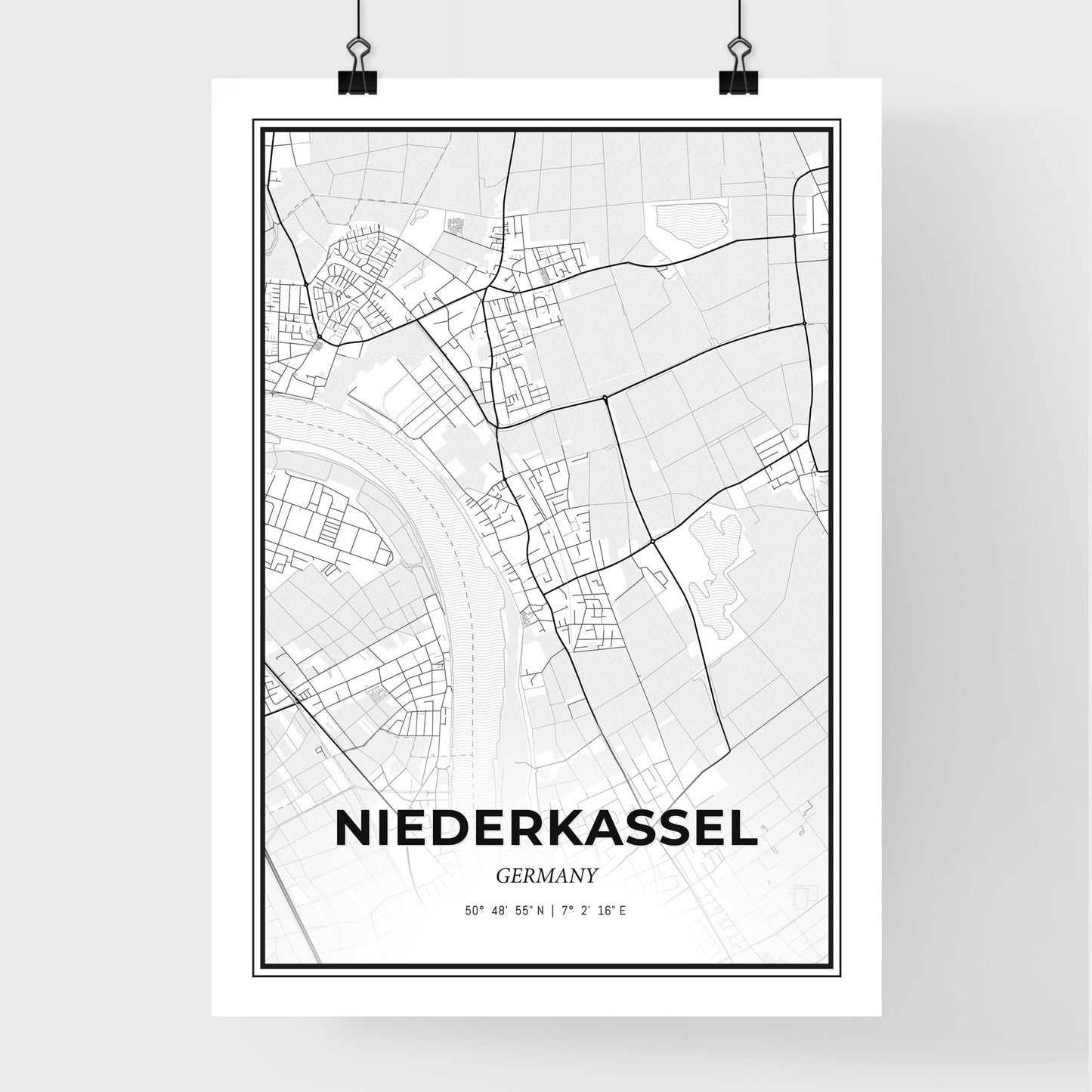 Niederkassel Germany - Premium City Map Poster