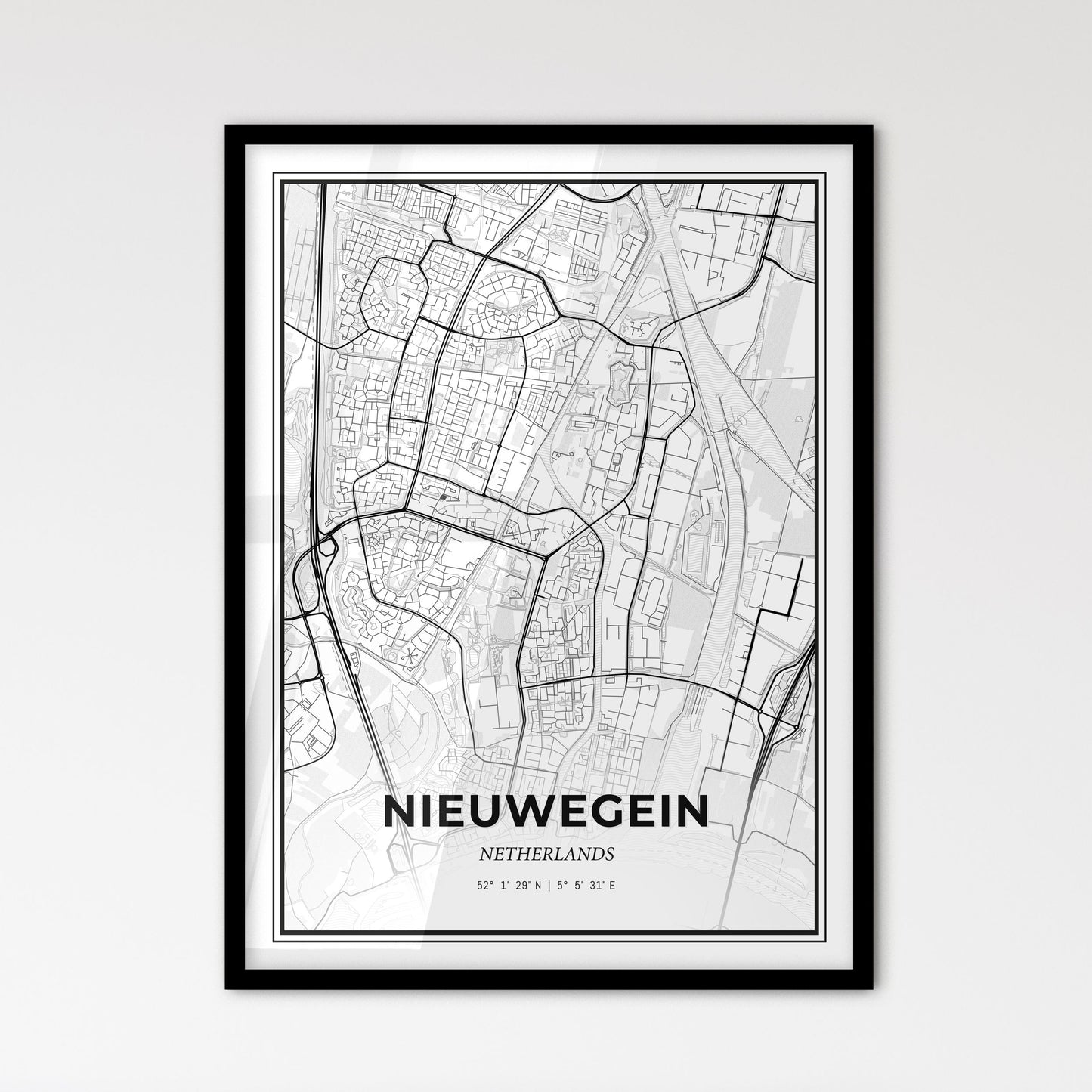  Nieuwegein Netherlands - Scandinavian Style City Map for Modern Home Decor