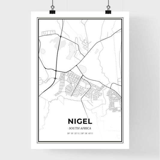 Nigel South Africa - Premium City Map Poster