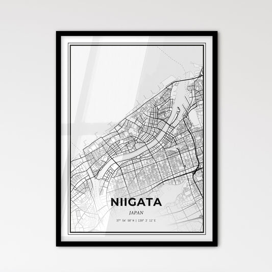 Niigata Japan - Scandinavian Style City Map for Modern Home Decor