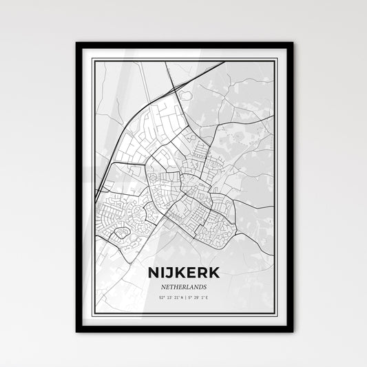  Nijkerk Netherlands - Scandinavian Style City Map for Modern Home Decor