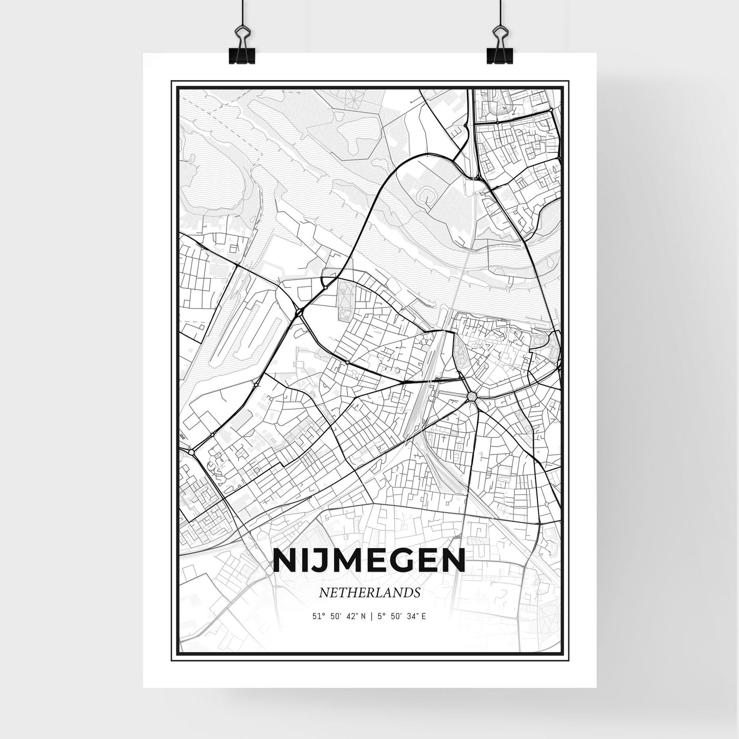  Nijmegen Netherlands - Premium City Map Poster