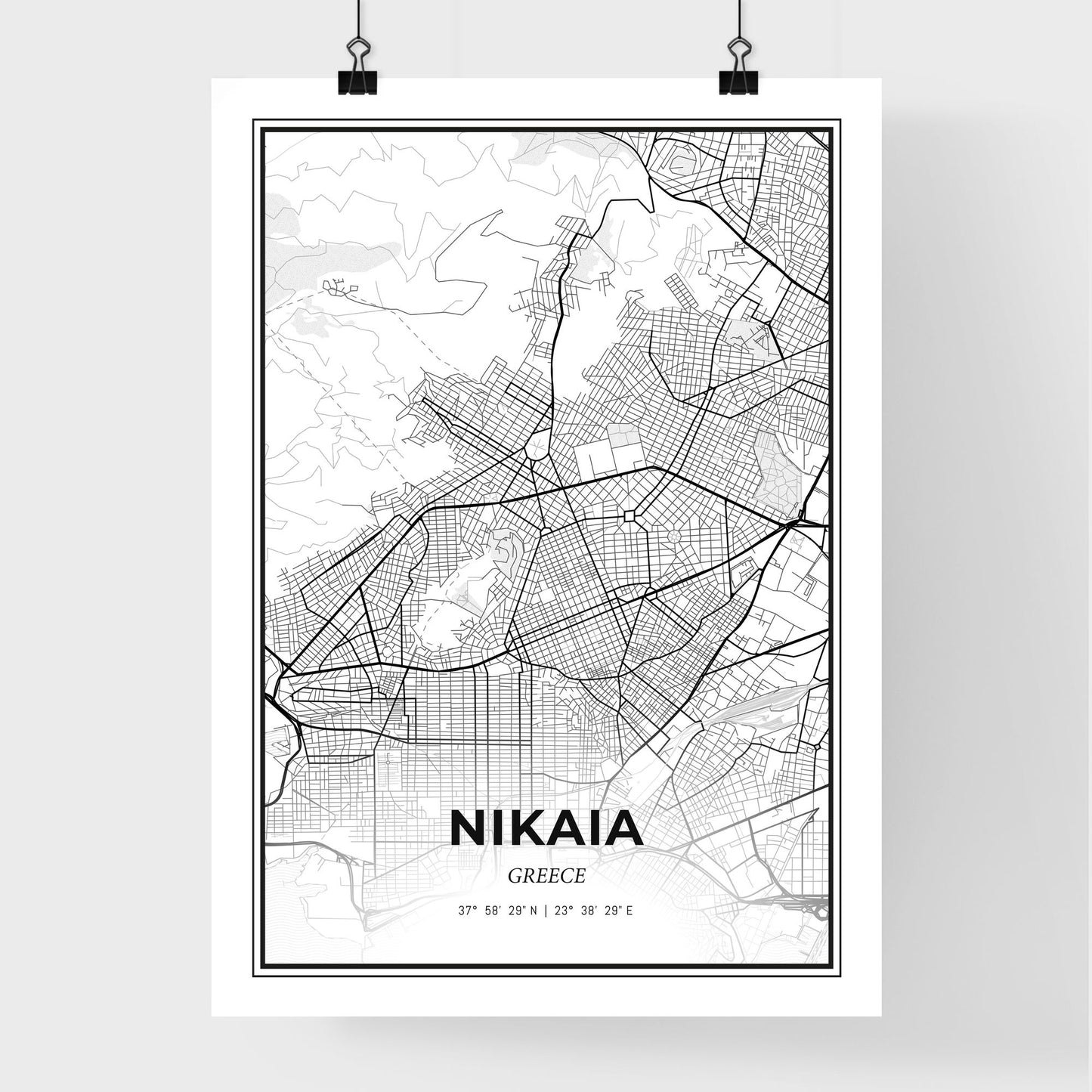 Nikaia Greece - Premium City Map Poster