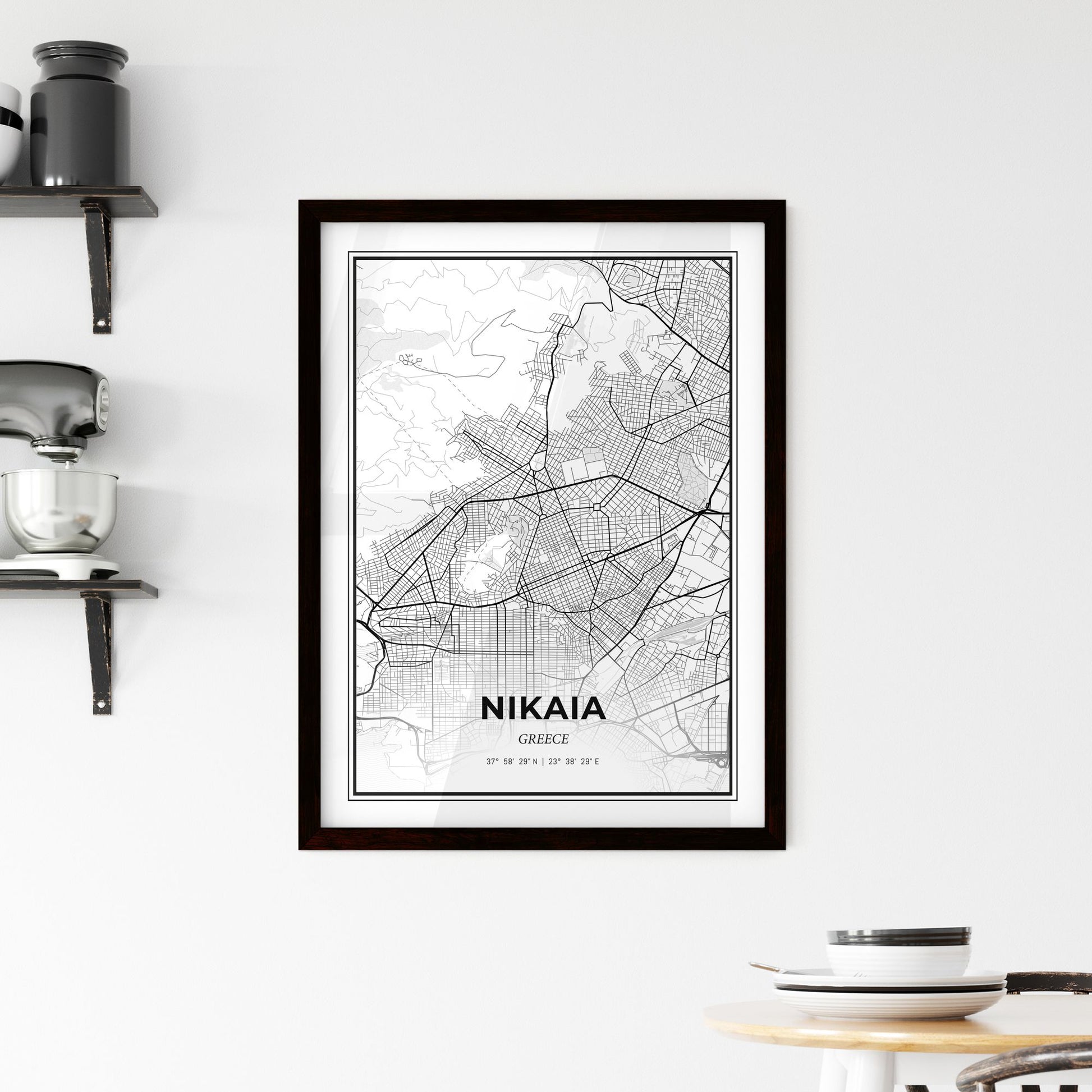 Nikaia Greece - Minimal City Map