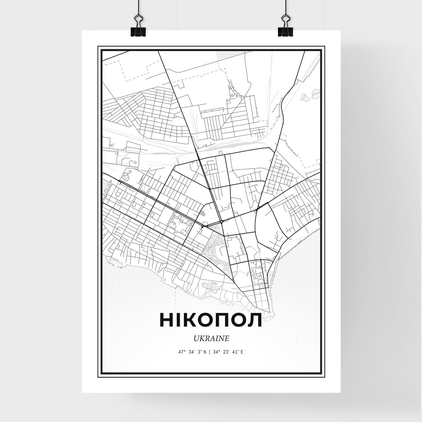 Nikopol Ukraine - Premium City Map Poster