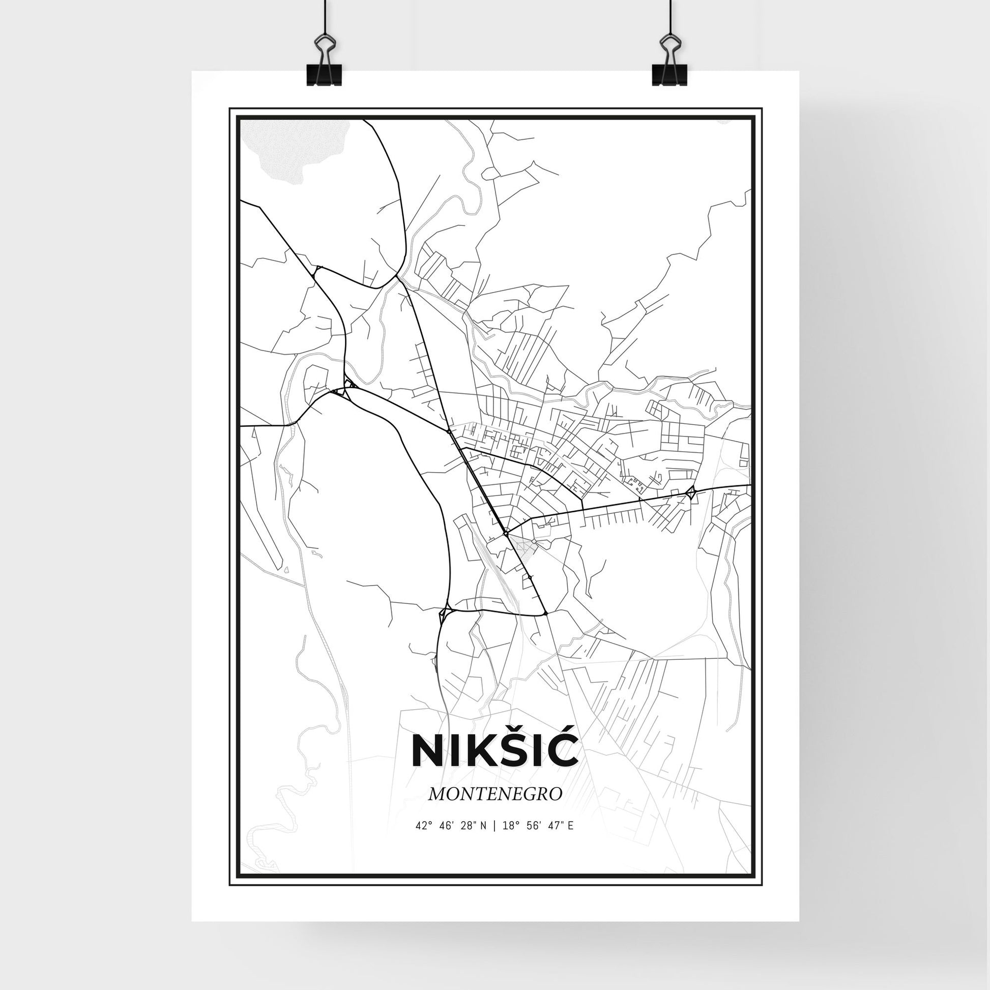 Nikšić Montenegro - Premium City Map Poster