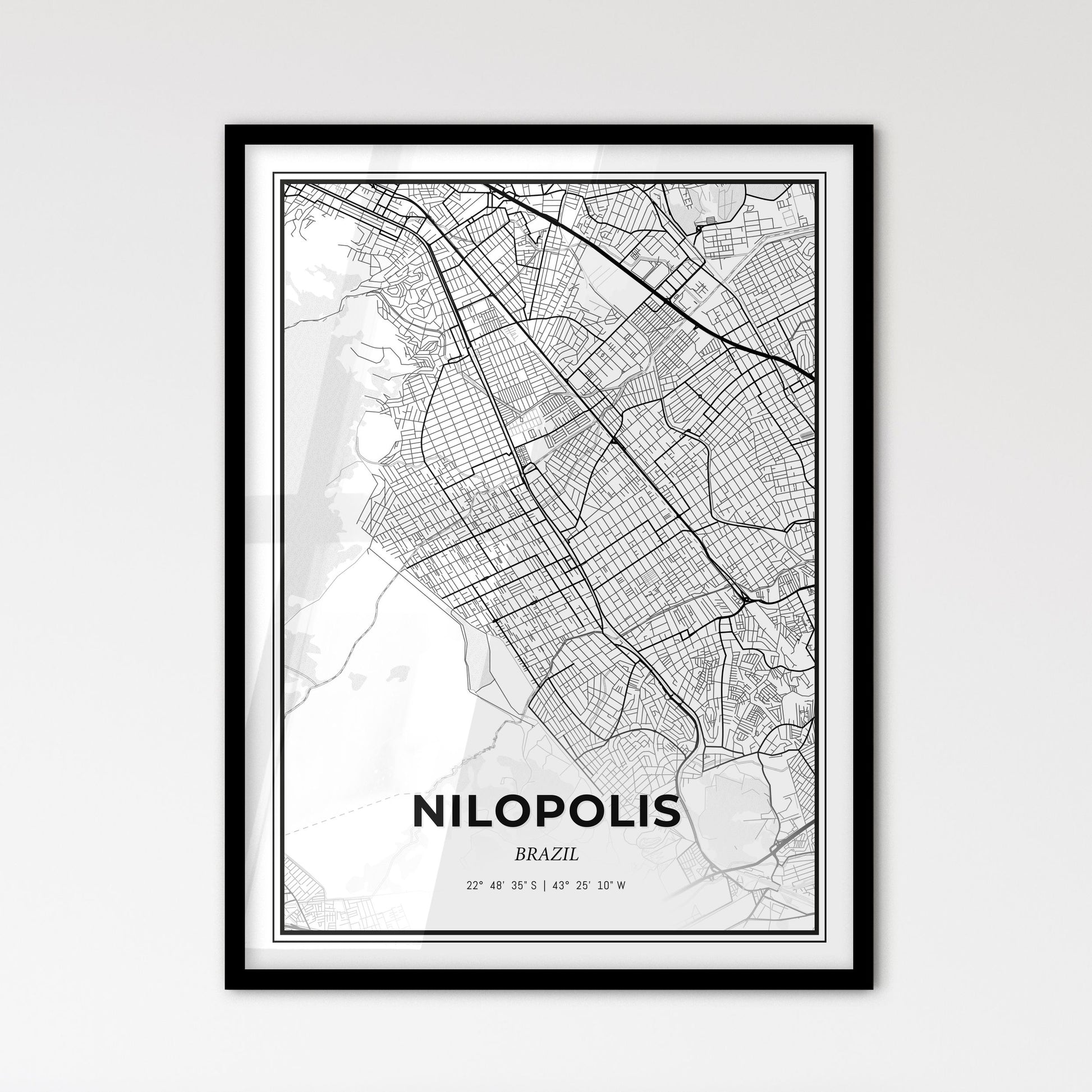 Nilopolis Brazil - Scandinavian Style City Map for Modern Home Decor