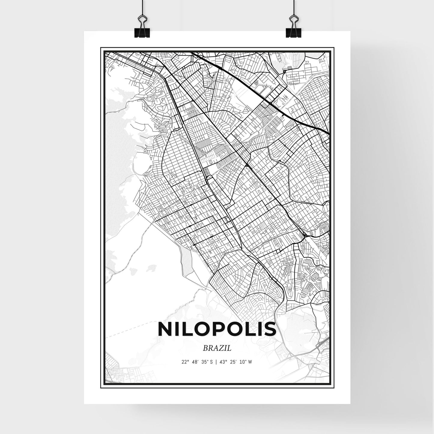 Nilopolis Brazil - Premium City Map Poster