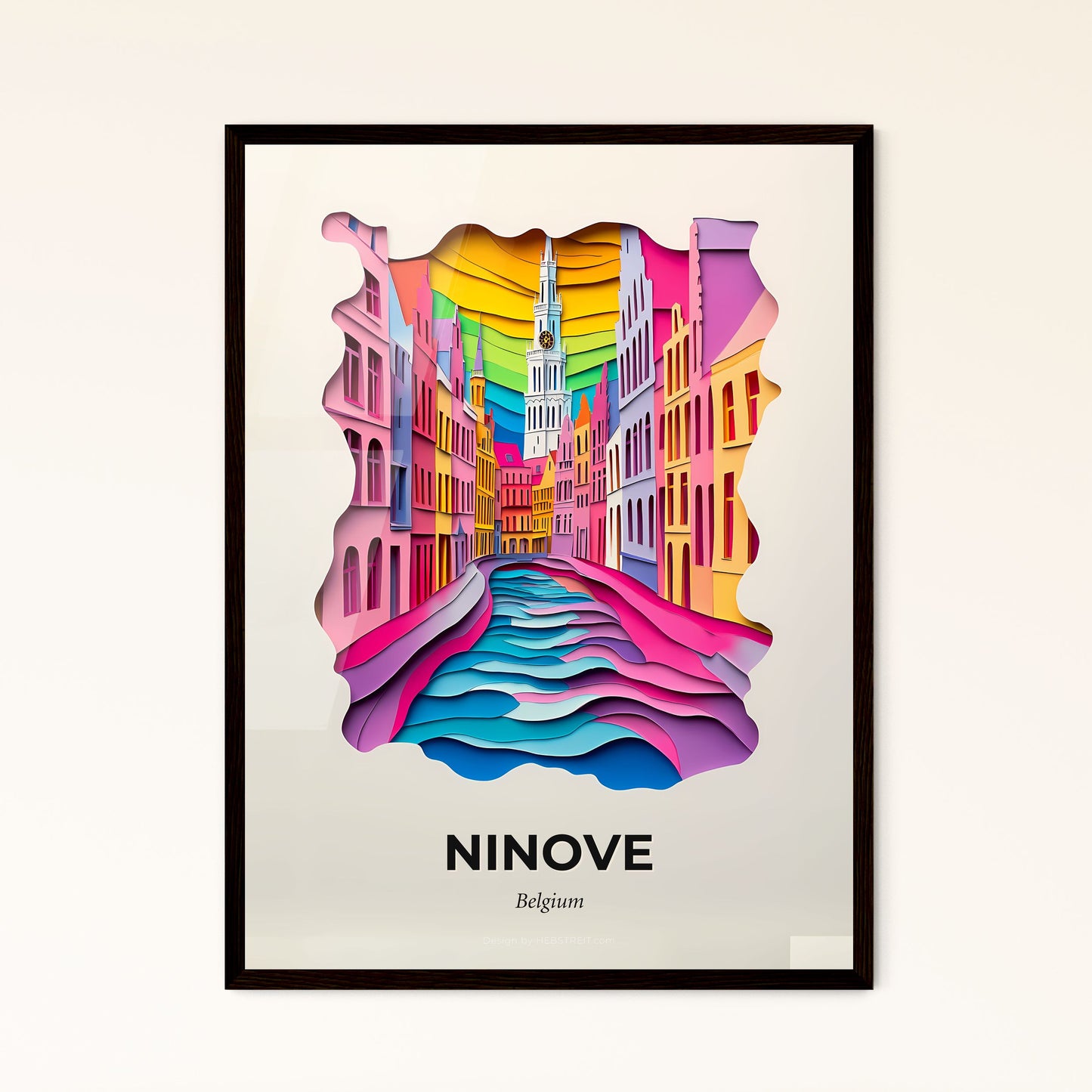 Vivid Ninove, Belgium - a colorful city with a river in the middle