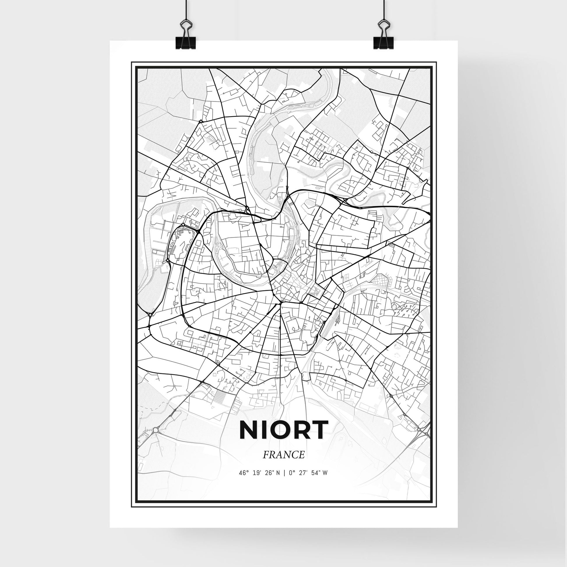 Niort France - Premium City Map Poster
