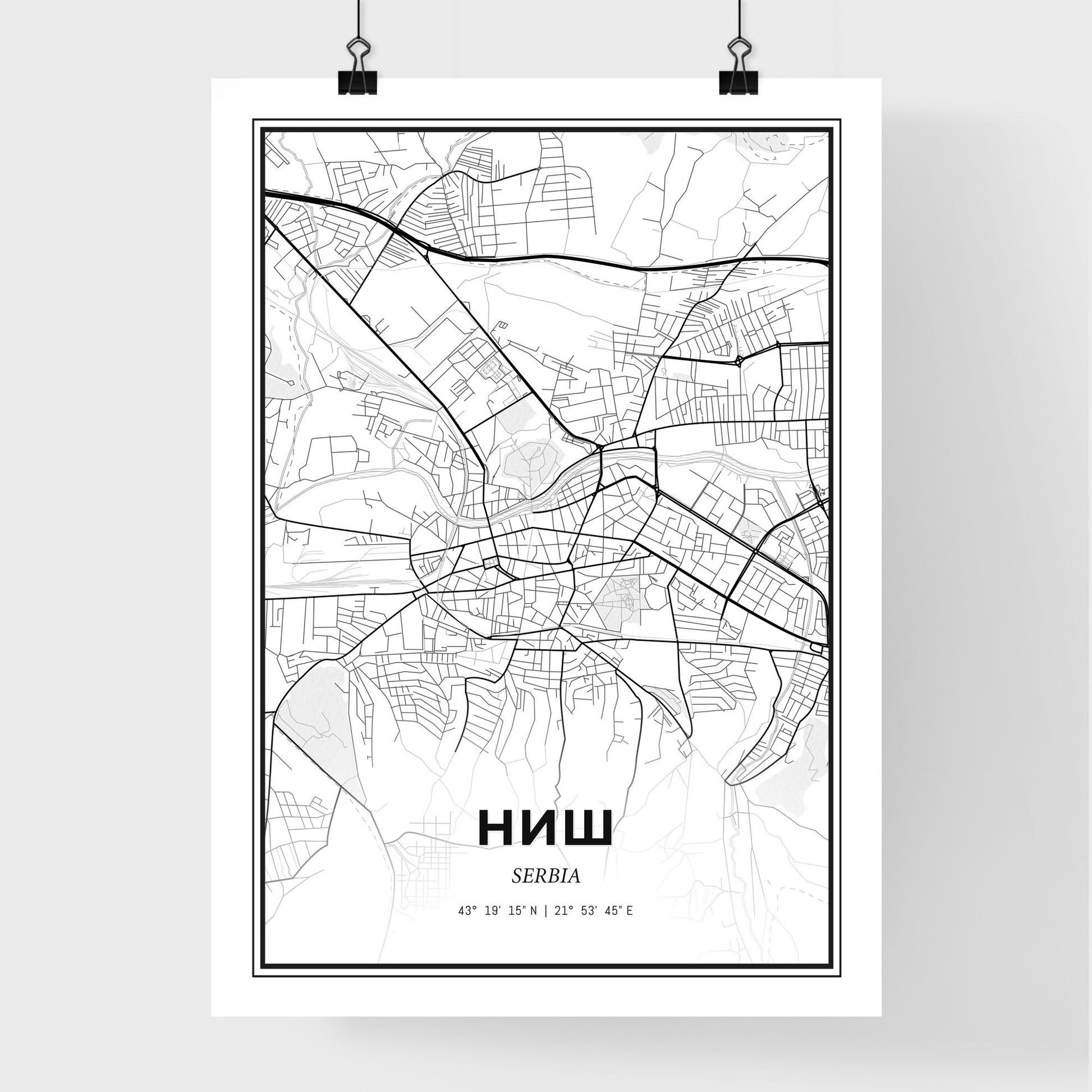 Niš Serbia - Premium City Map Poster