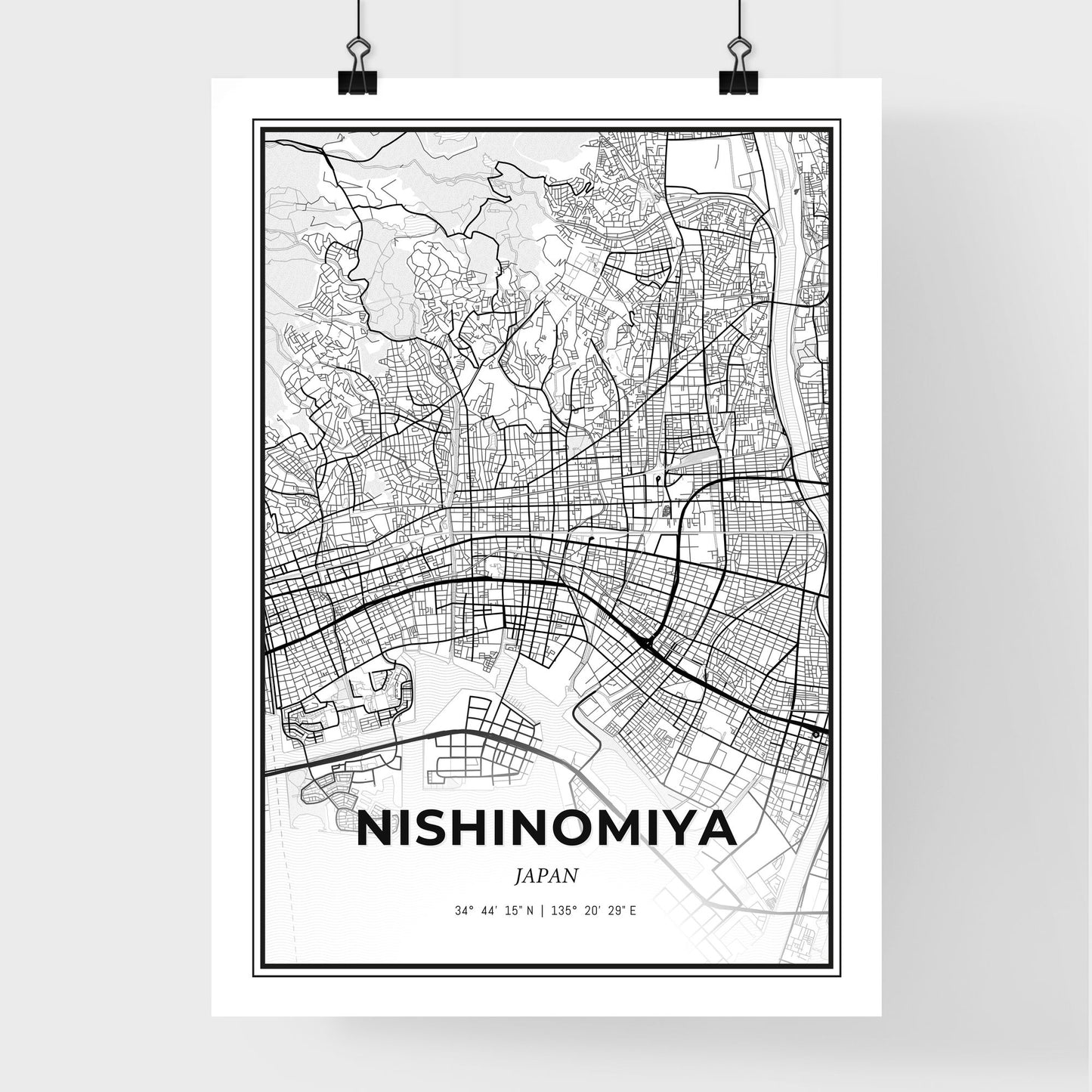 Nishinomiya Japan - Premium City Map Poster