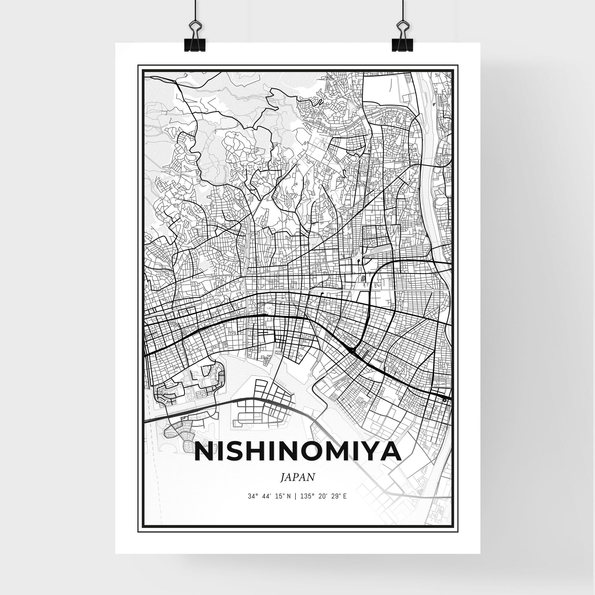 Nishinomiya Japan - Premium City Map Poster