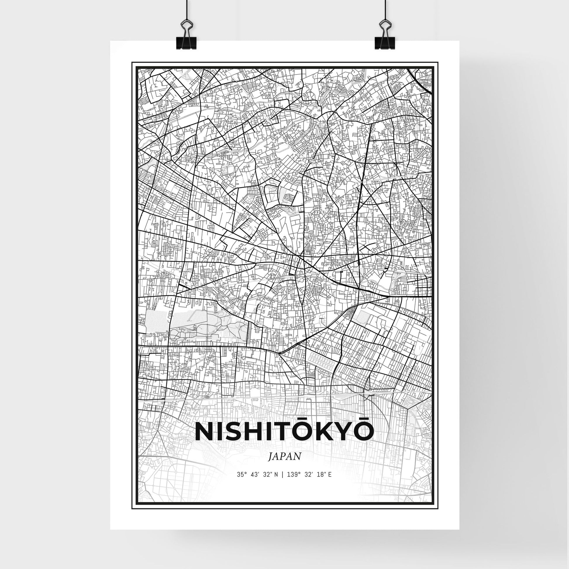 Nishitōkyō Japan - Premium City Map Poster