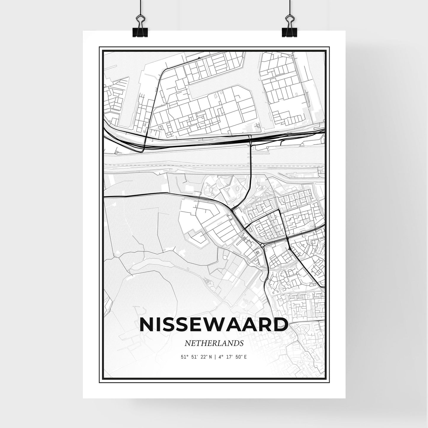  Nissewaard Netherlands - Premium City Map Poster